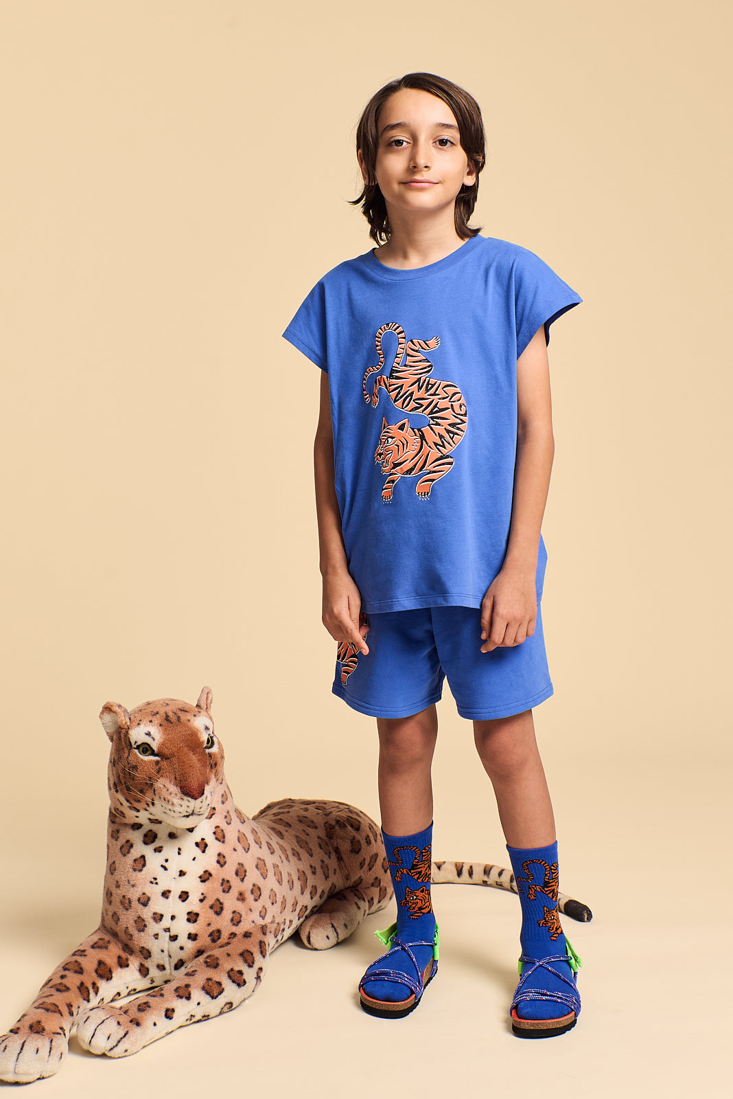 Maison Mangostan - tiger t-shirt - blue