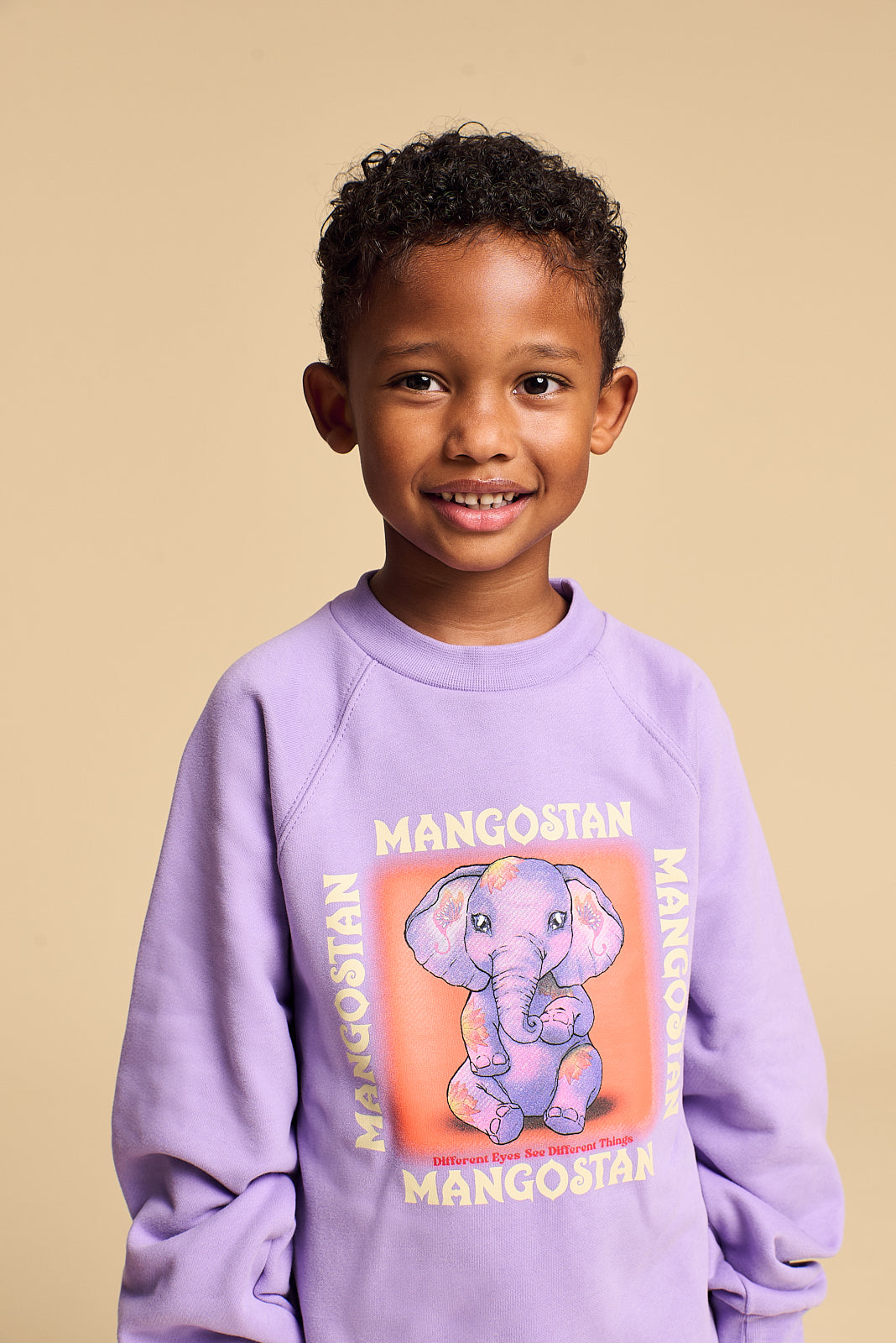 Maison Mangostan - sweet elephant sweatshirt - lilac