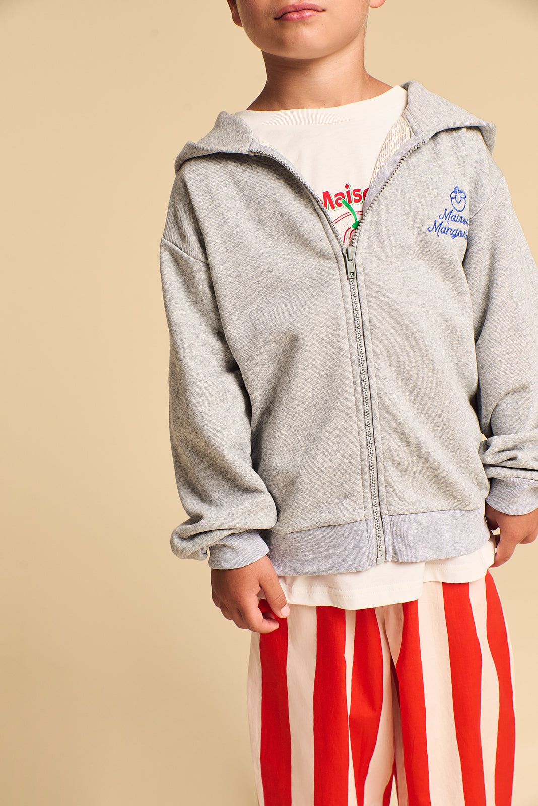 Maison Mangostan - zip hoodie - grey melange