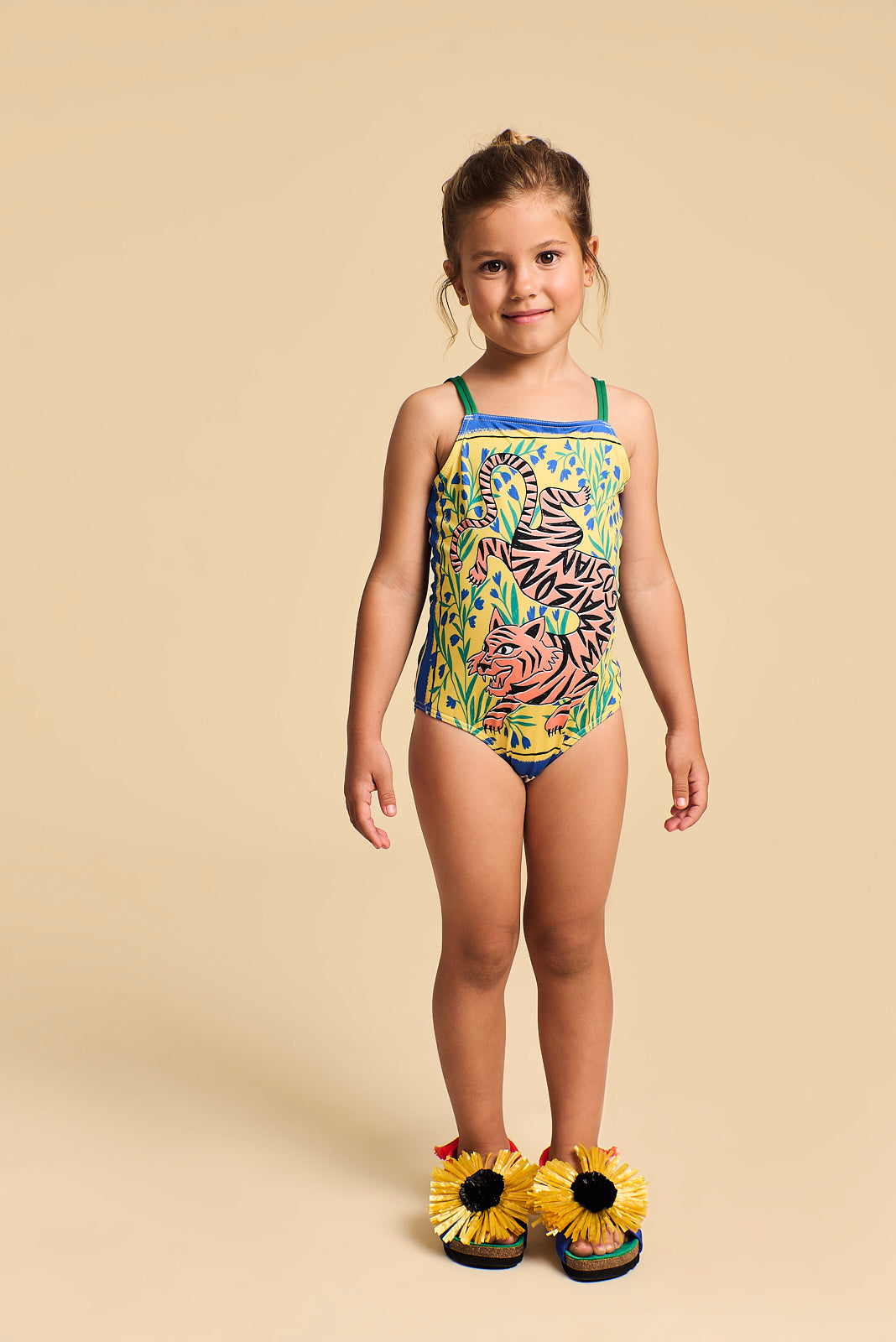 Maison Mangostan - tiger swimsuit - green