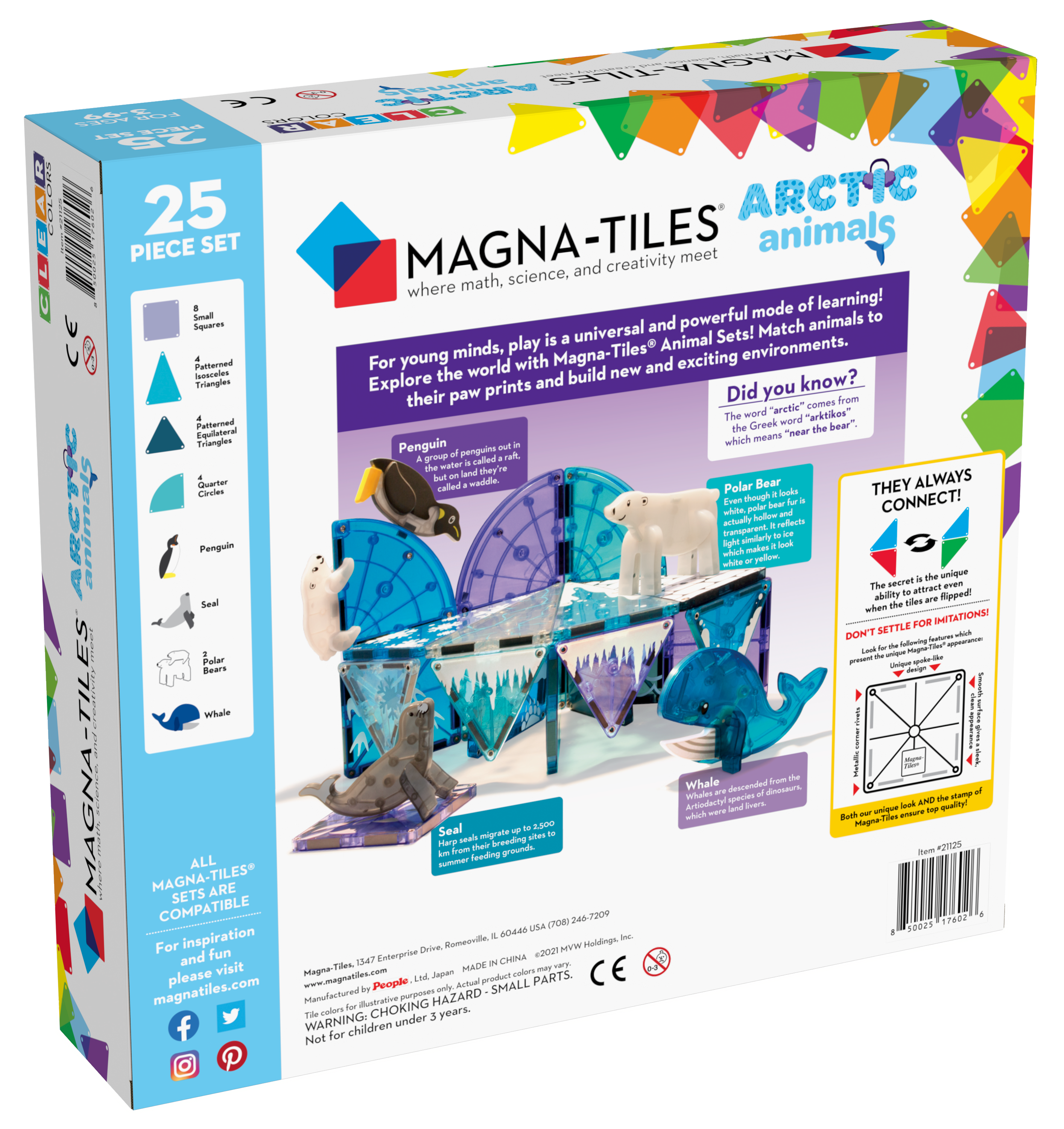 Magna Tiles - arctic animals - 25 stuks