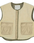Brunobruno nation - molly reversible vest - dusty olive green