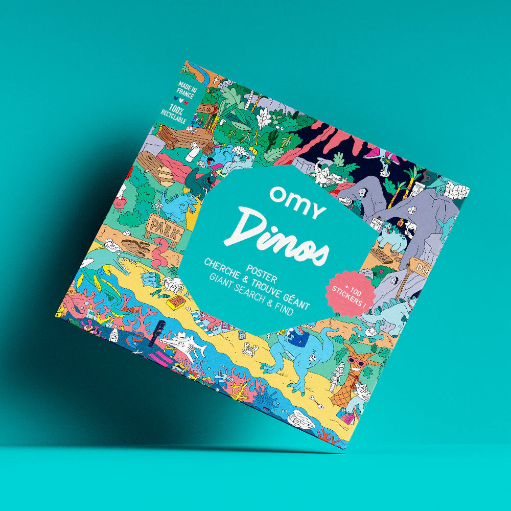 Omy - poster and stickers - dino