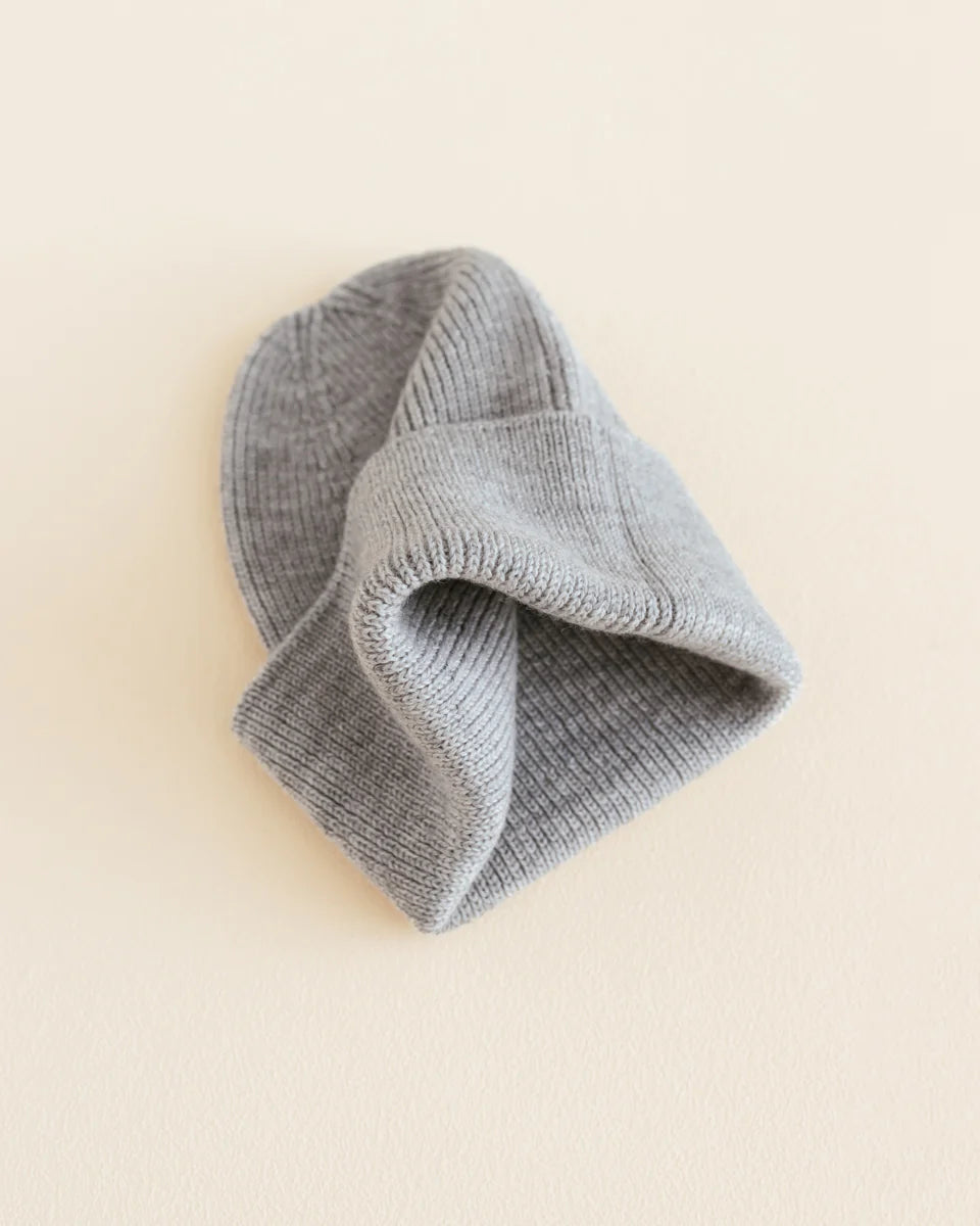 HVID - Newborn beanie - fonzie - grey melange