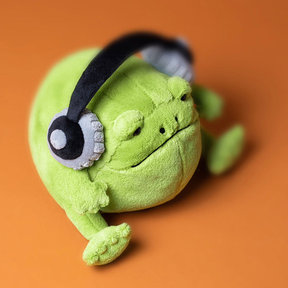 Jellycat - ricky rain frog with headphones