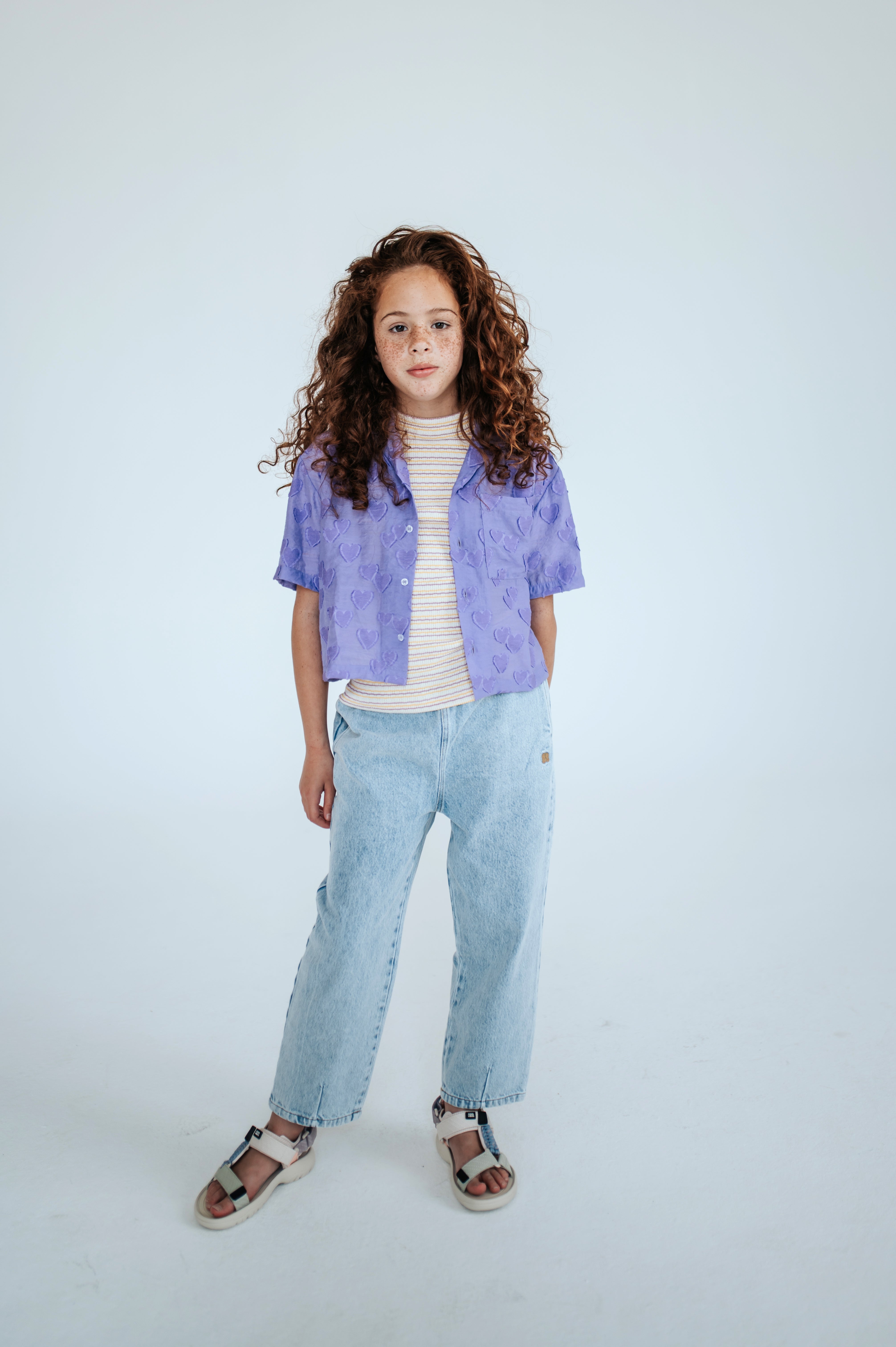 Repose Ams - cropped shirt - purple hearts