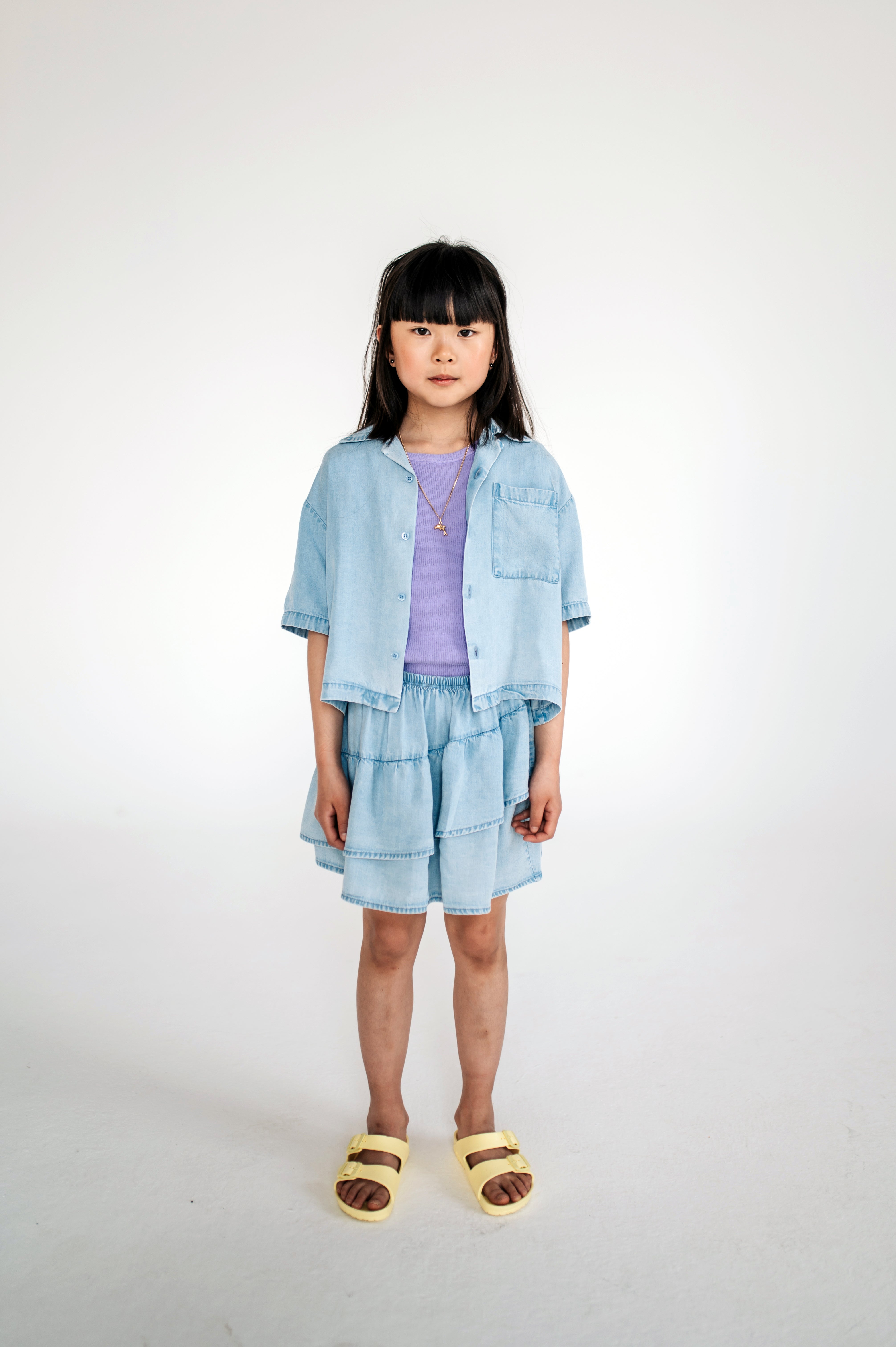 Repose Ams - ruffle skirt - bleached blue