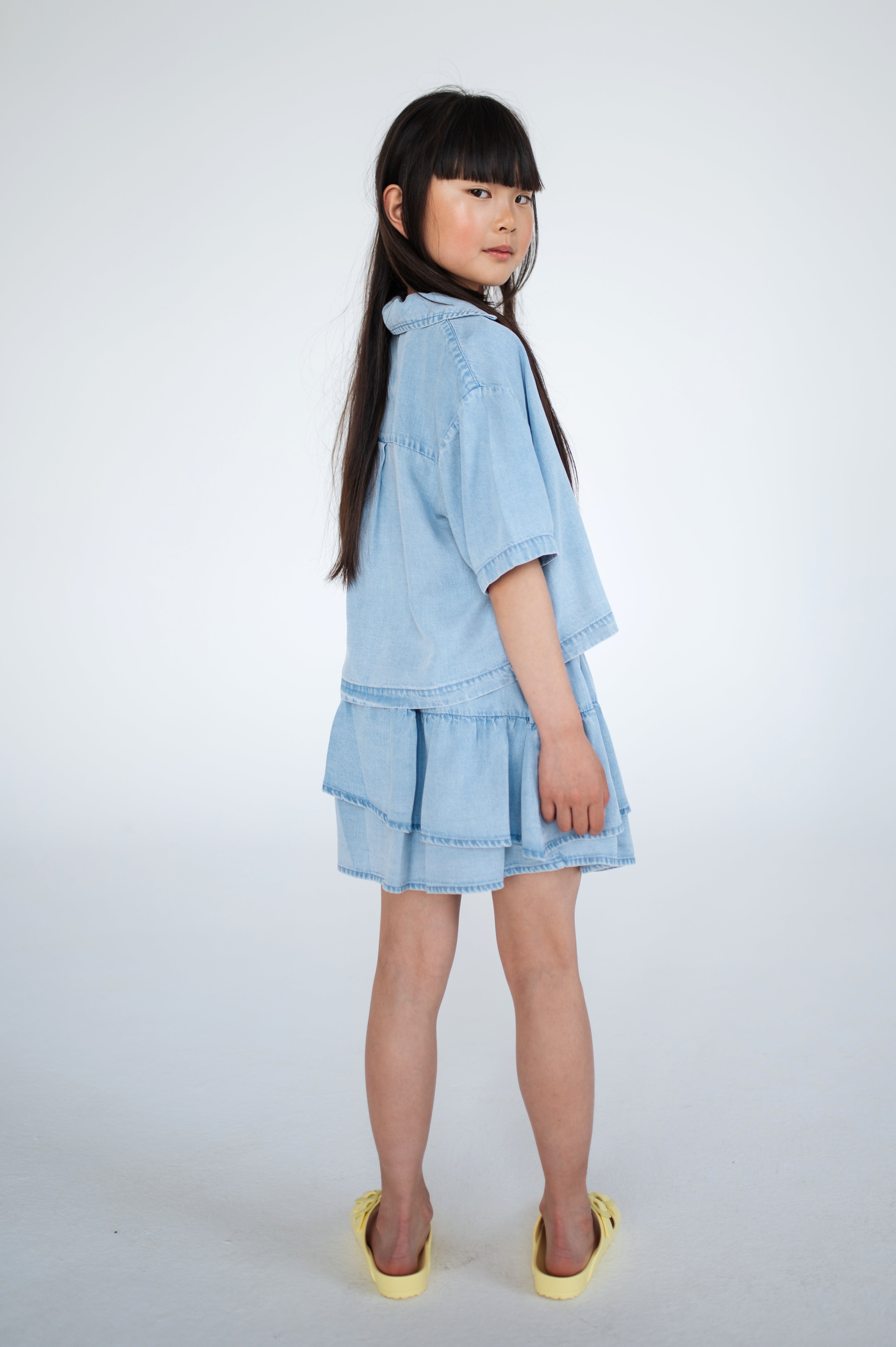 Repose Ams - ruffle skirt - bleached blue