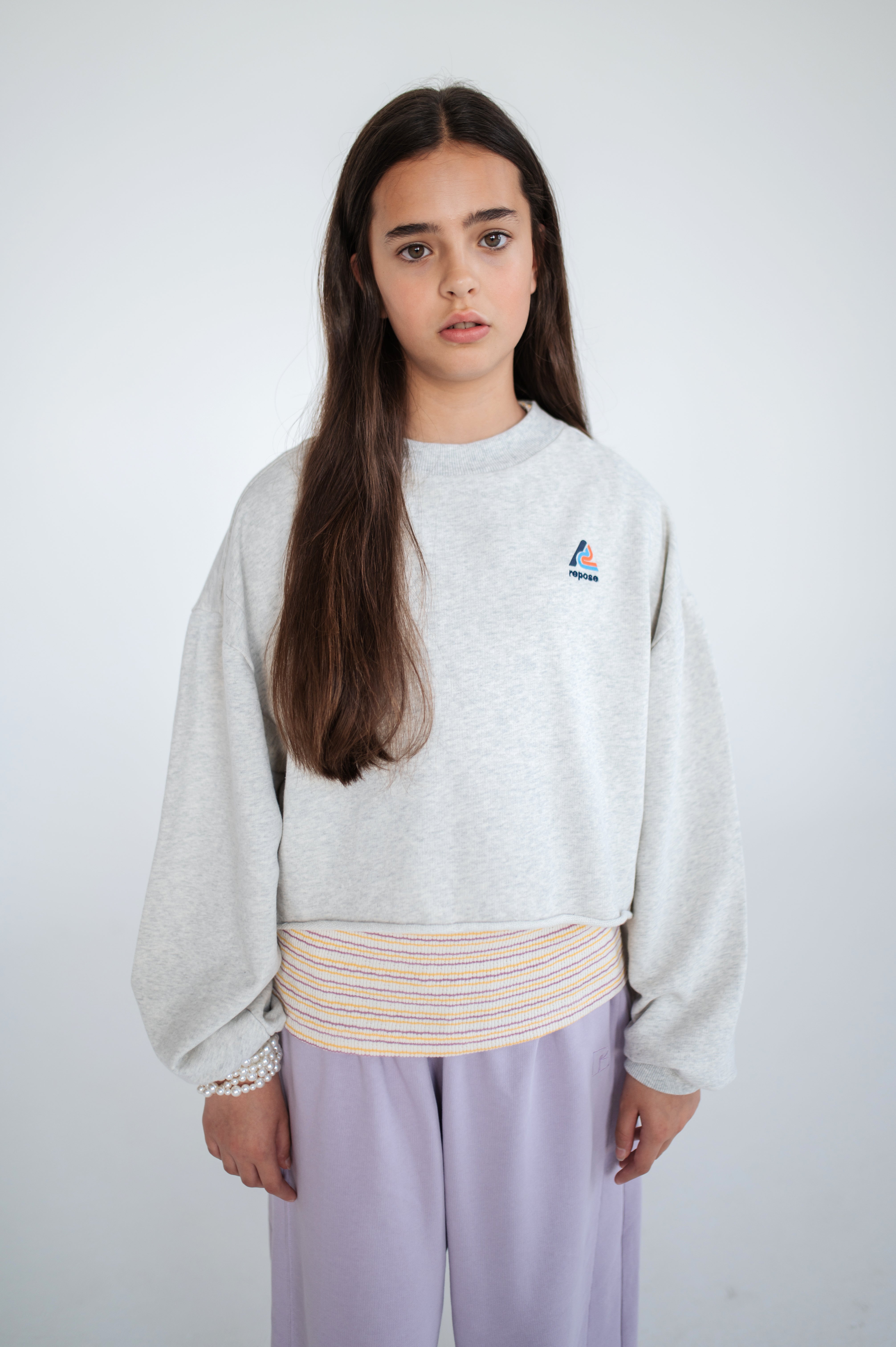 Repose Ams - crop sweatshirt - cream