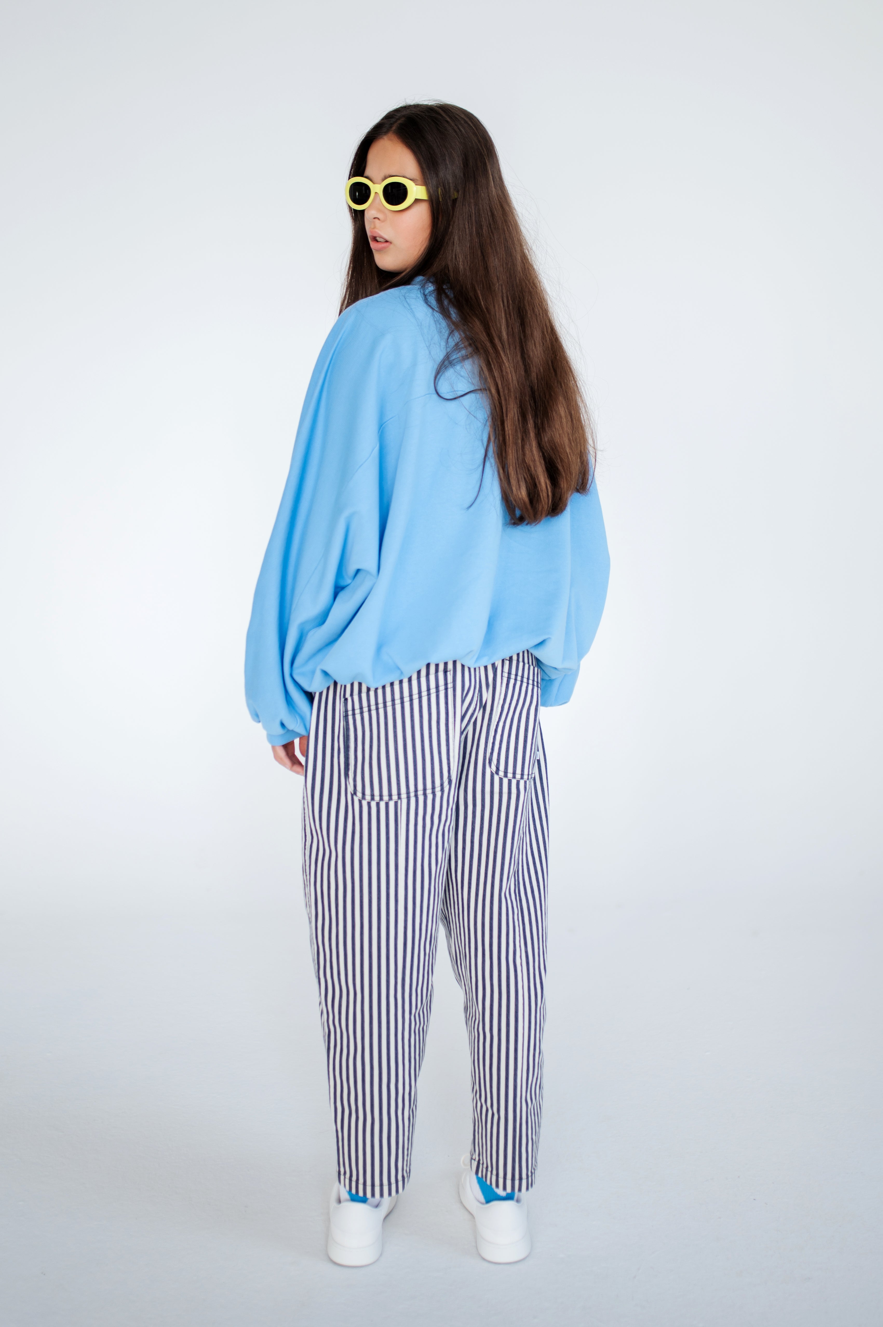 Repose Ams - iris crop sweatshirt - summer day blue