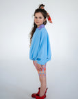 Repose Ams - iris crop sweatshirt - summer day blue