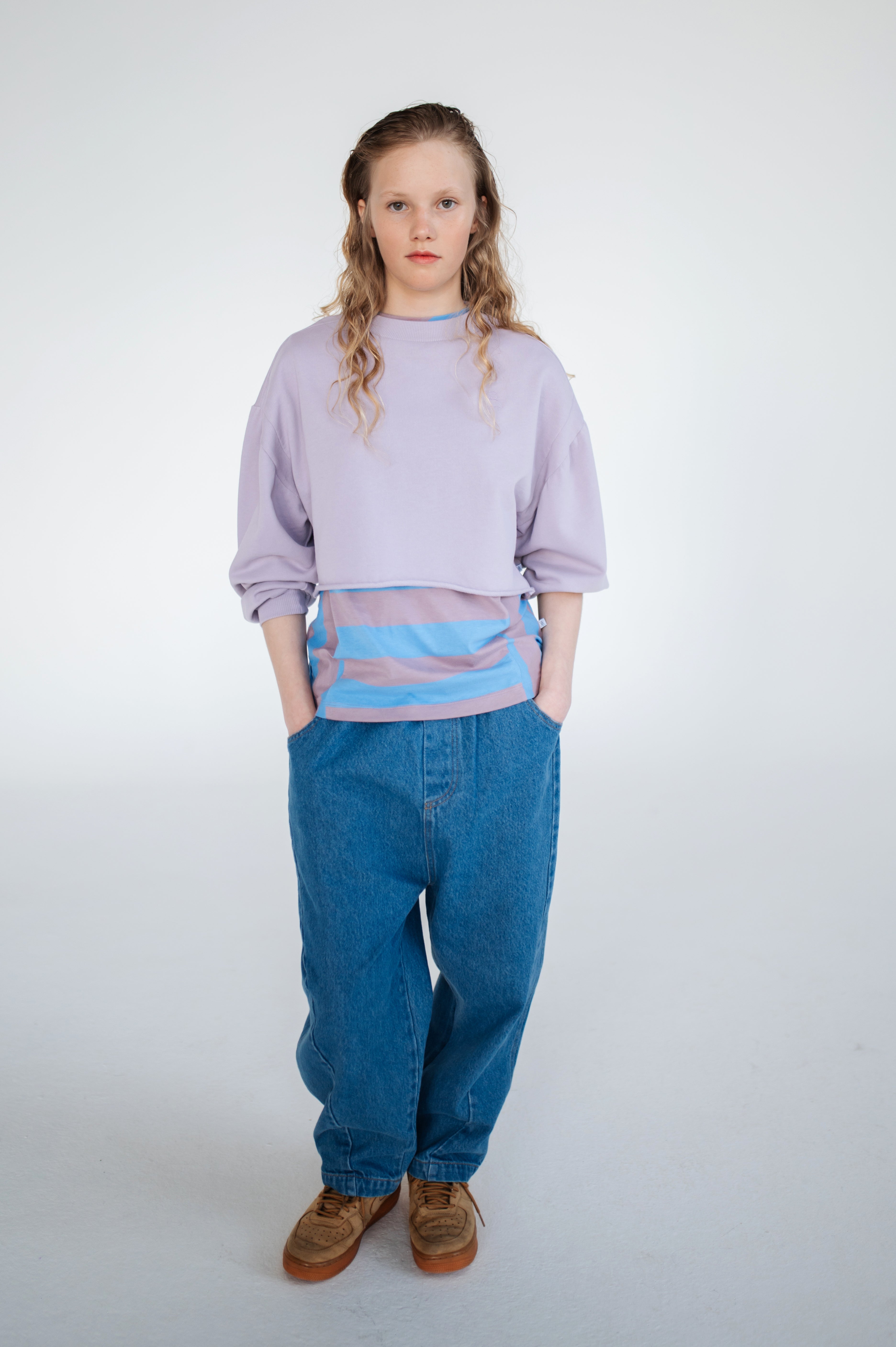 Repose Ams - crop sweatshirt - lavender fog