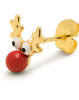lulu copenhagen - gold plated rudolph earring - 1pc