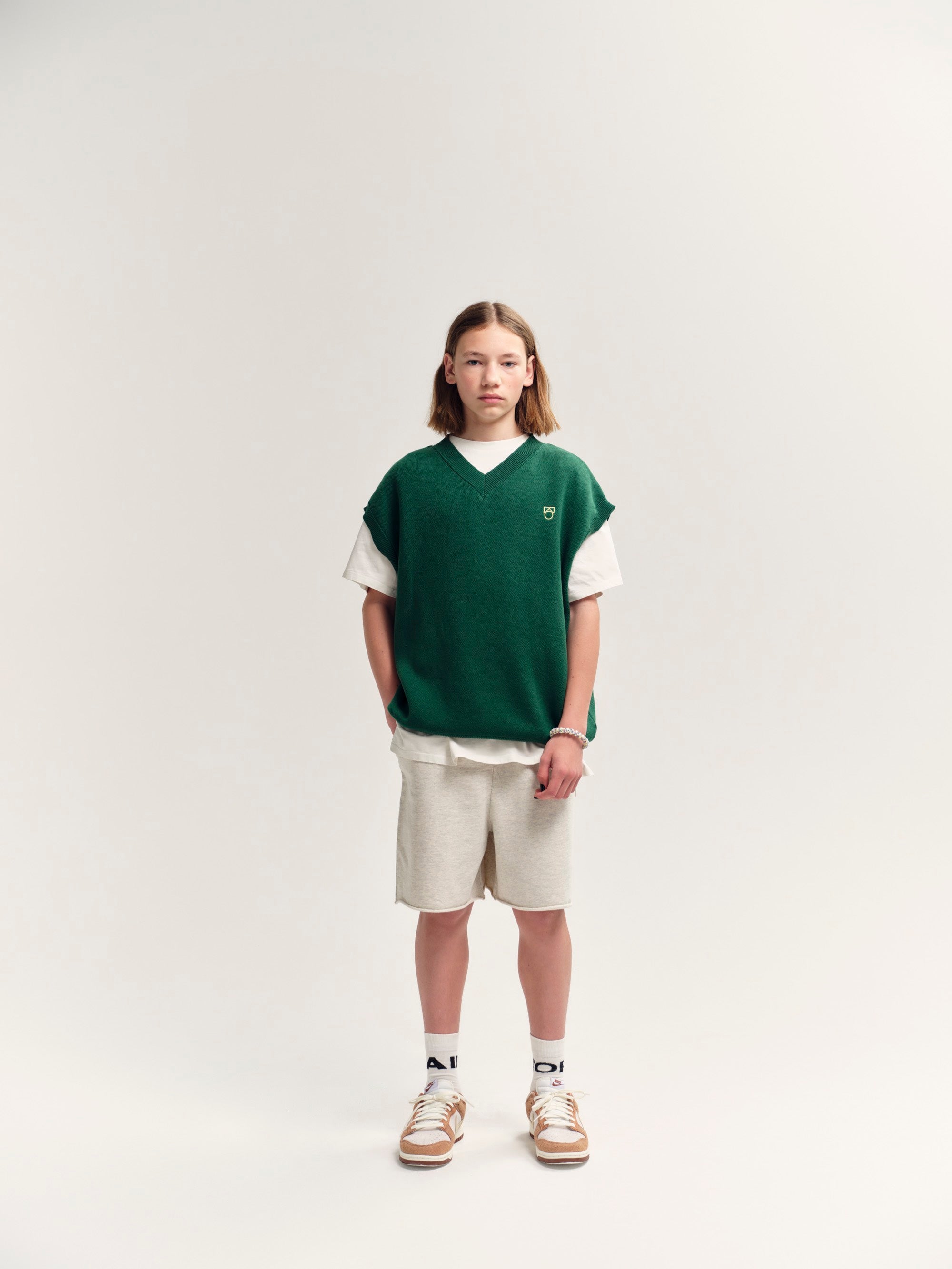 Main Story - fleece skate short - ecru melange