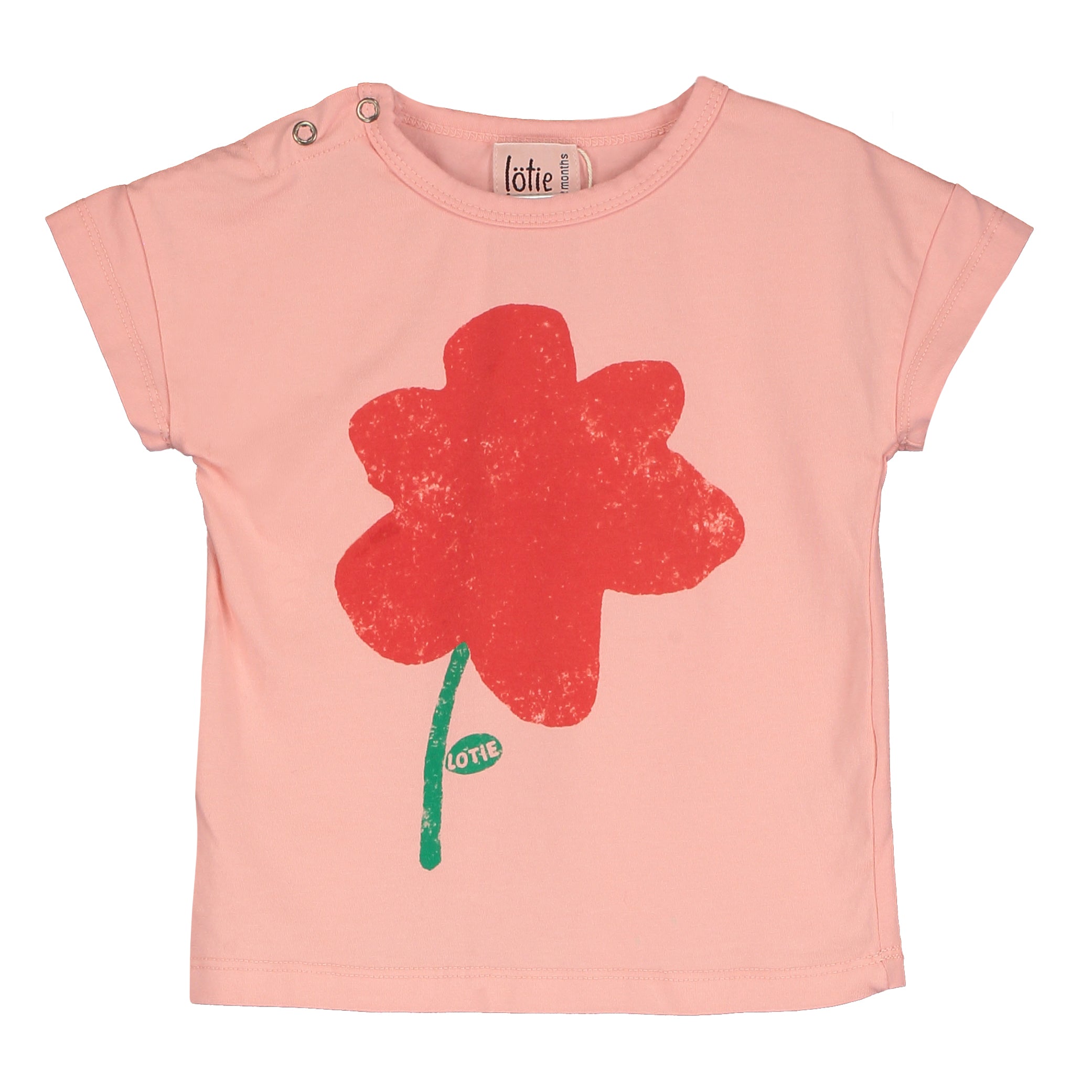 Lotie Kids - baby t-shirt - big poppy - pale pink