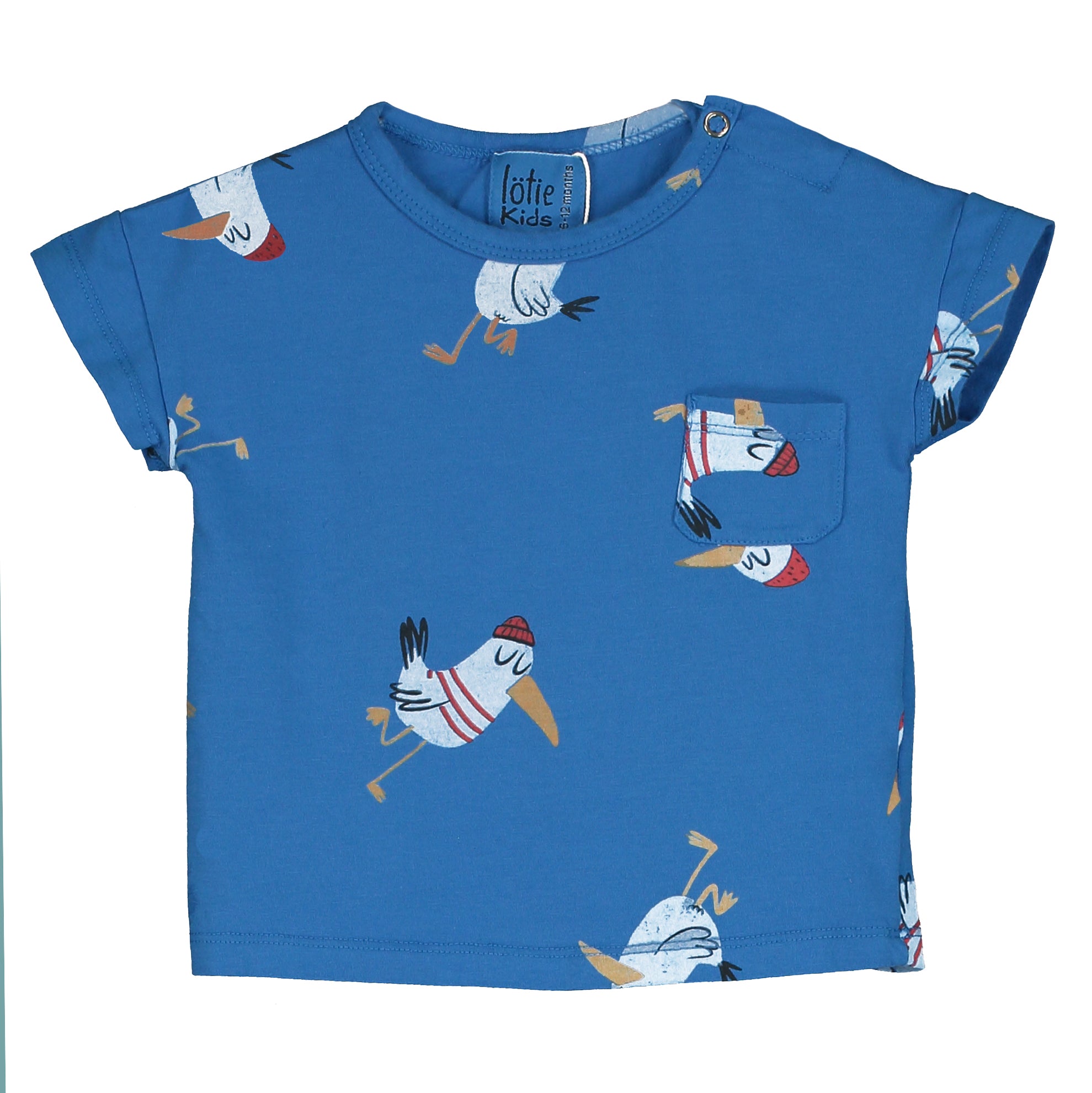 Lotie Kids - baby t-shirt - seagull allover - royal blue