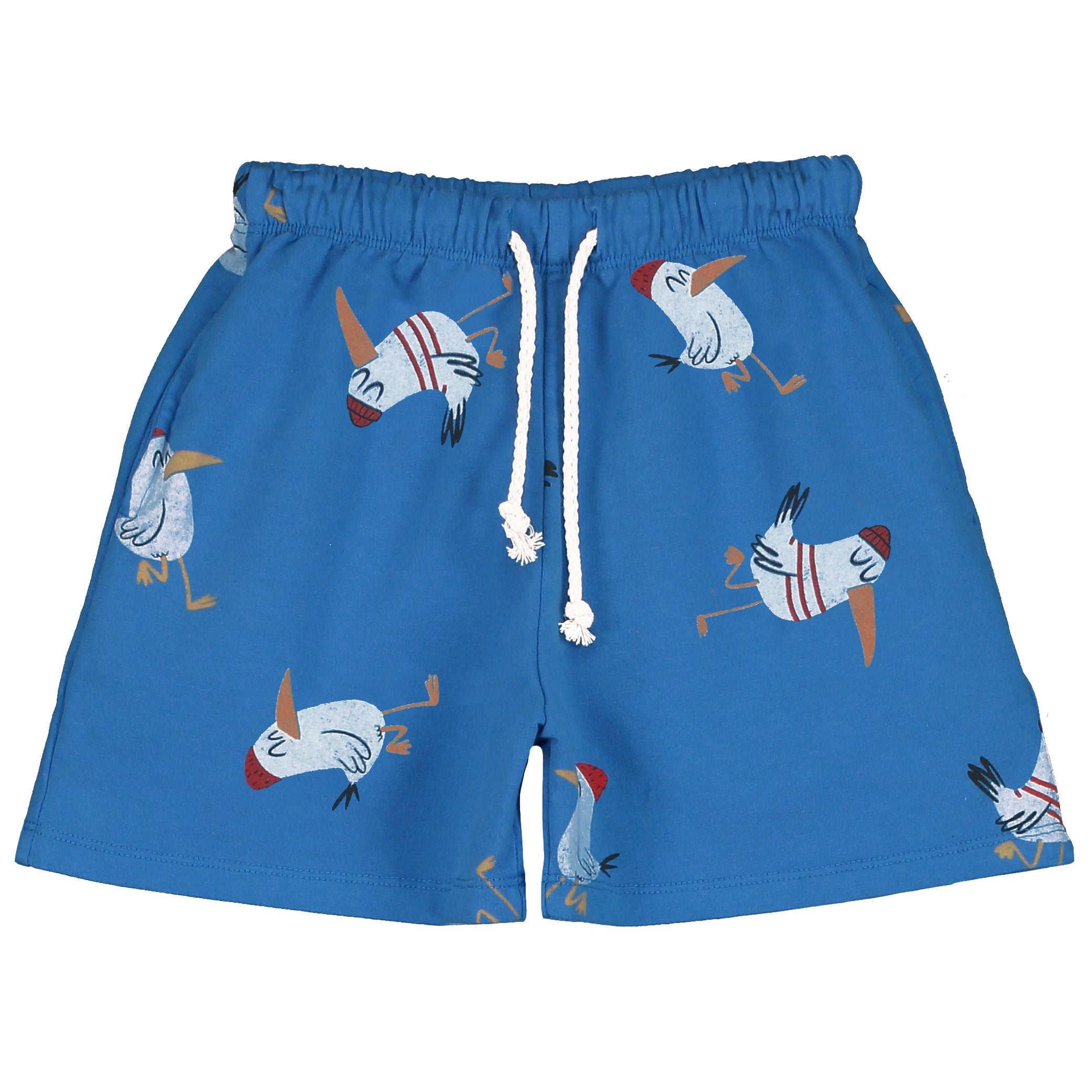 Lotie Kids - pocket shorts - seagulls allover - royal blue