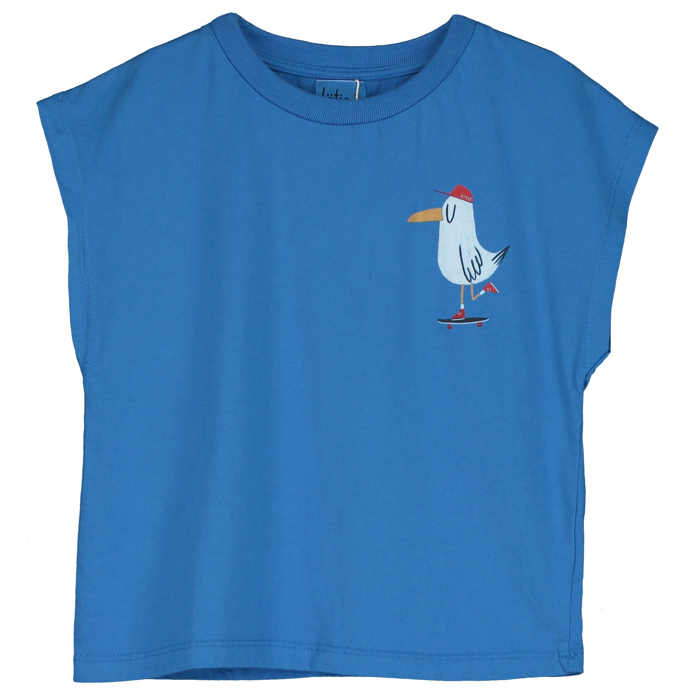 Lotie Kids - sleeveless t-shirt - skating seagull - royal blue