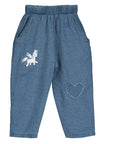 Lotie Kids - denim pants - pegasus + heart - washed indigo