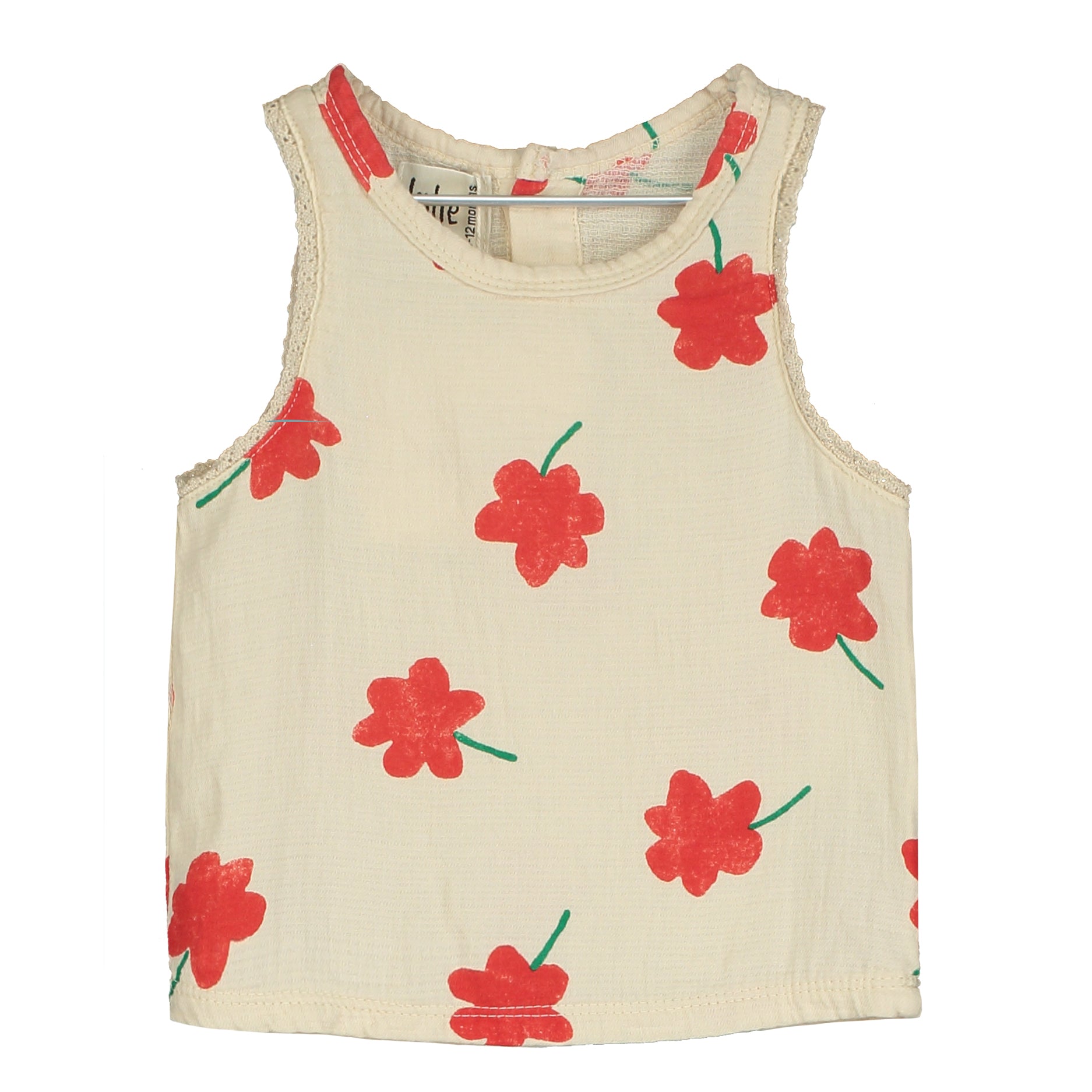 Lotie Kids - woven baby top - poppies allover - vanilla