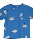 Lotie Kids - t-shirt - seagulls allover - royal blue