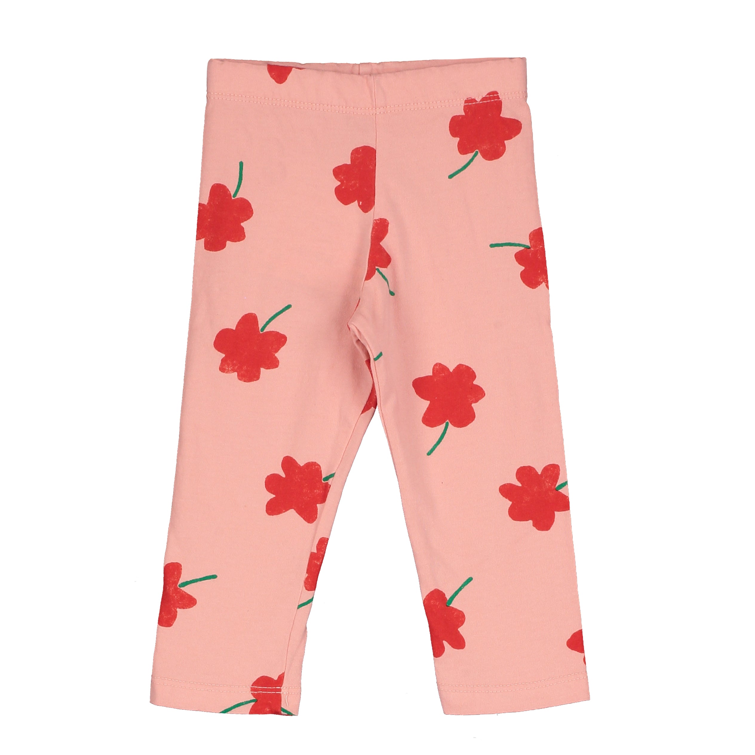 Lotie Kids - baby leggings - poppies allover - pale pink