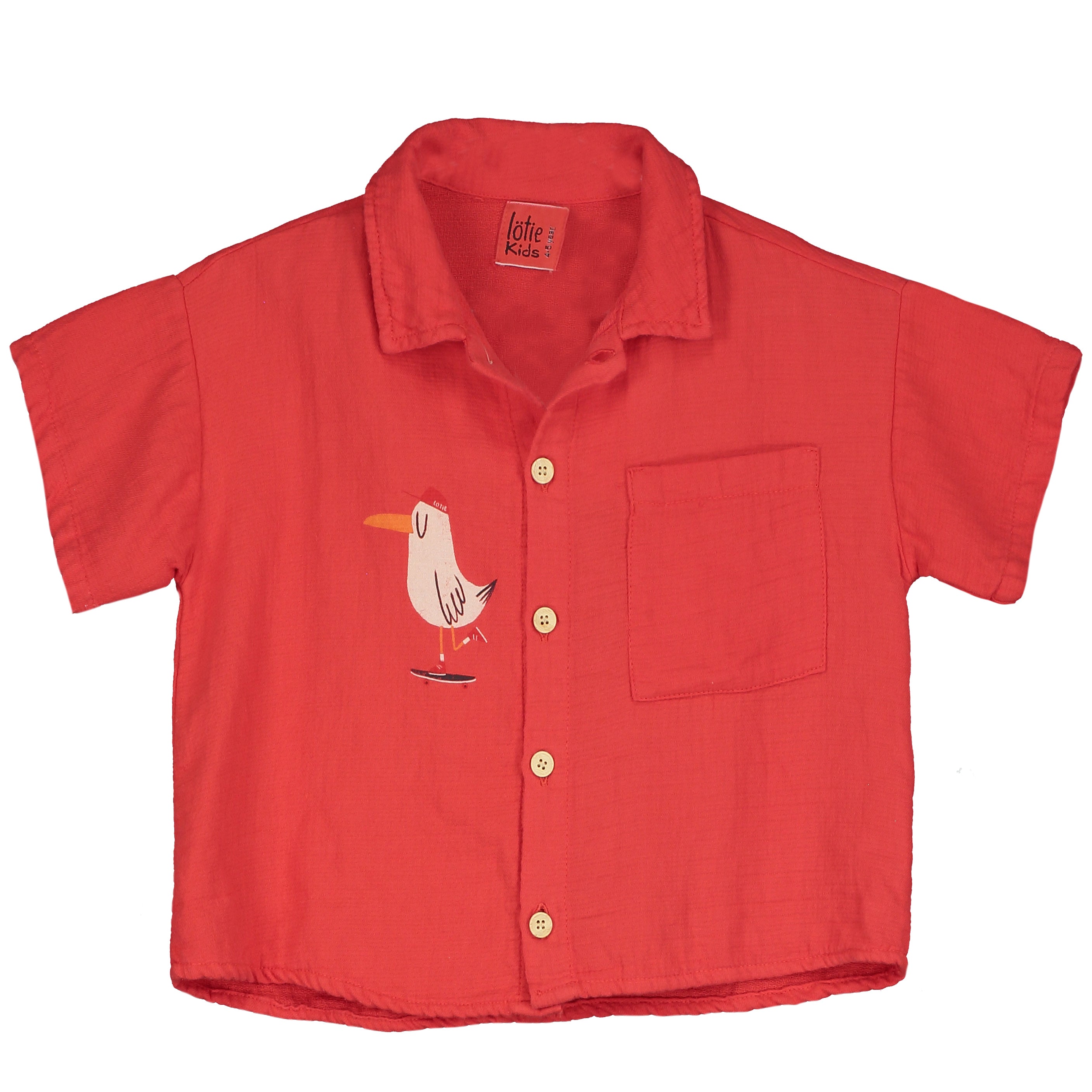 Lotie Kids - woven shirt - seagull - red