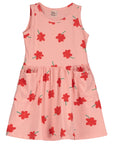 Lotie Kids - sleeveless pocket dress - poppies allover - pale pink