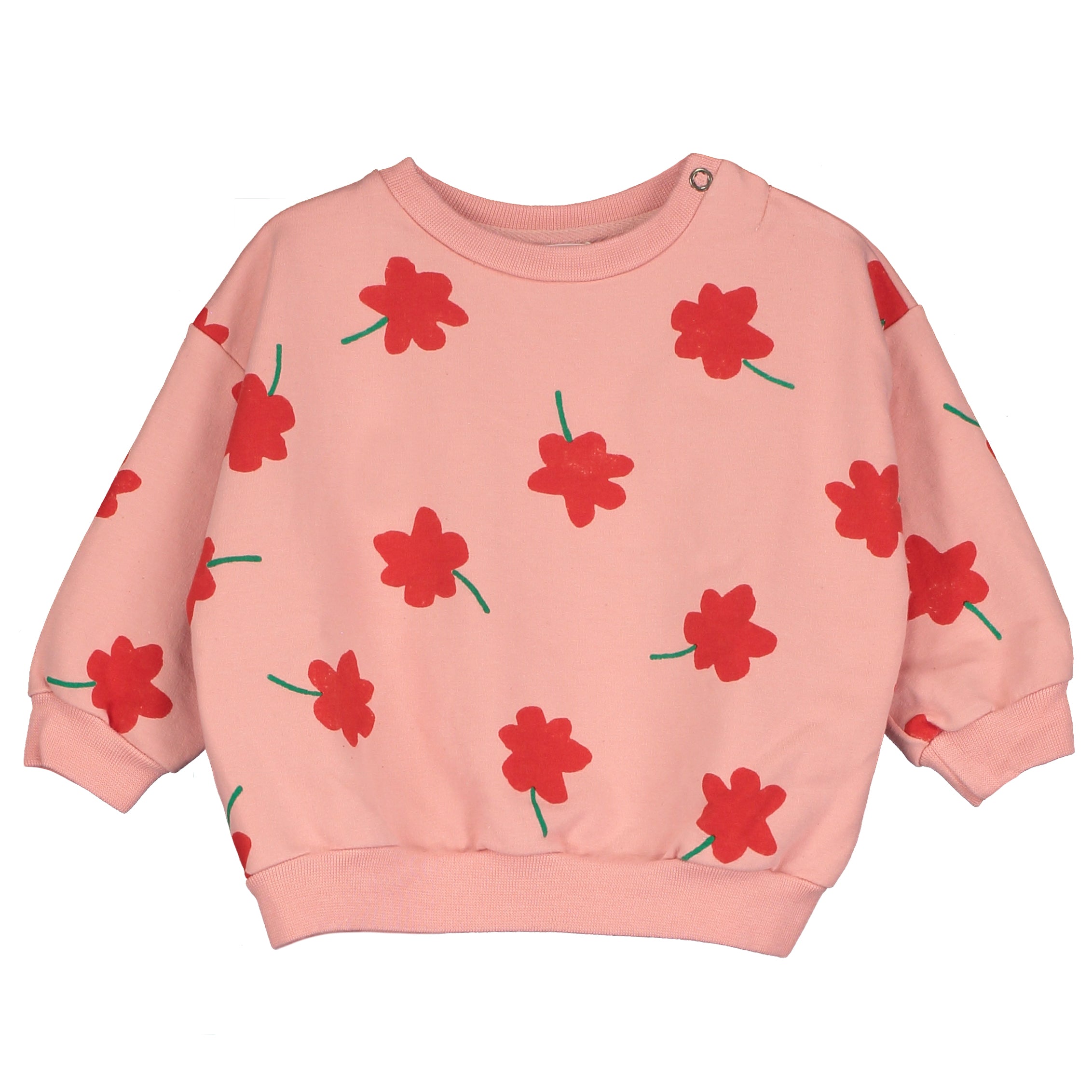 Lotie Kids - baby sweatshirt - poppies allover - pale pink