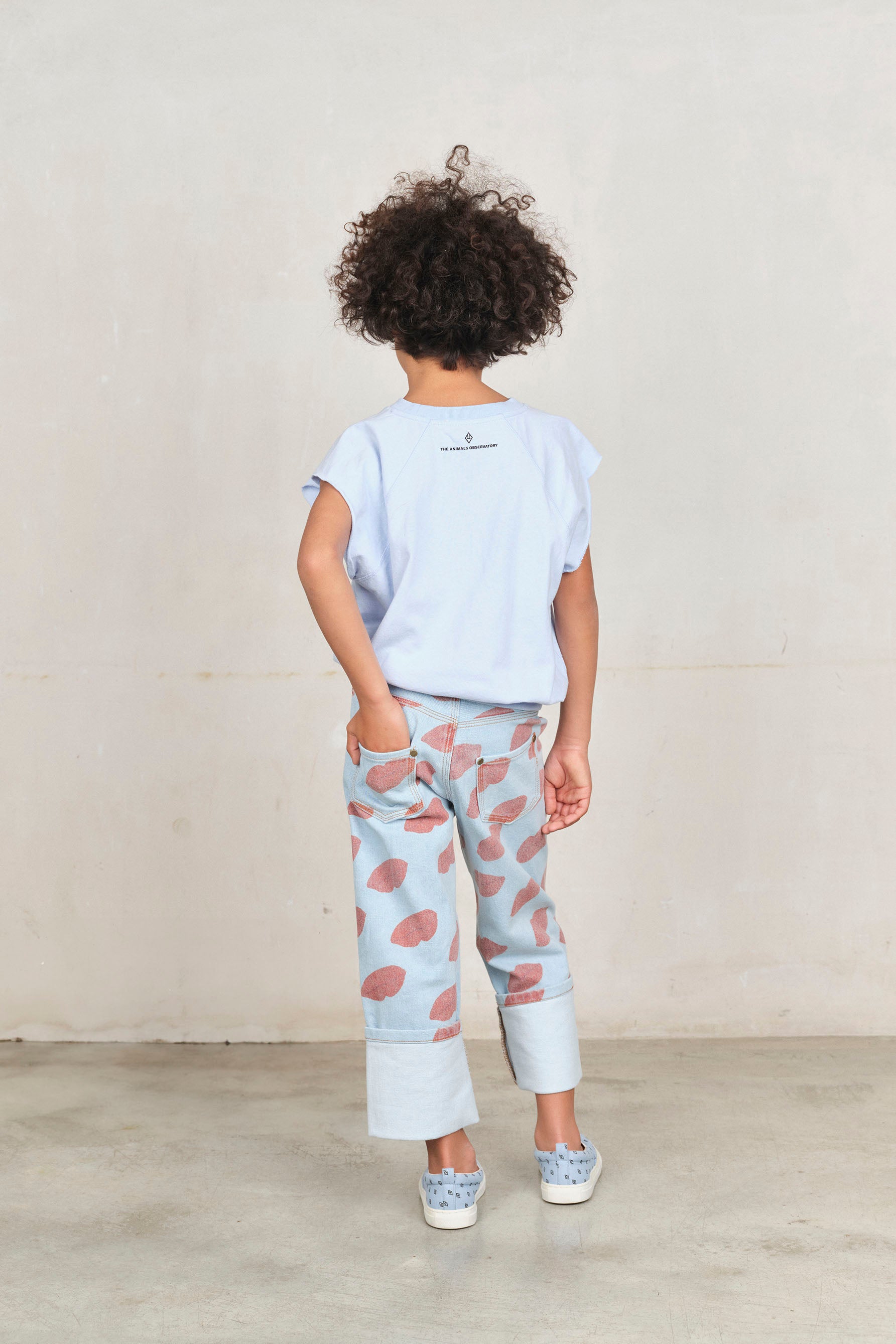 The animals observatory - squab kids top - soft blue