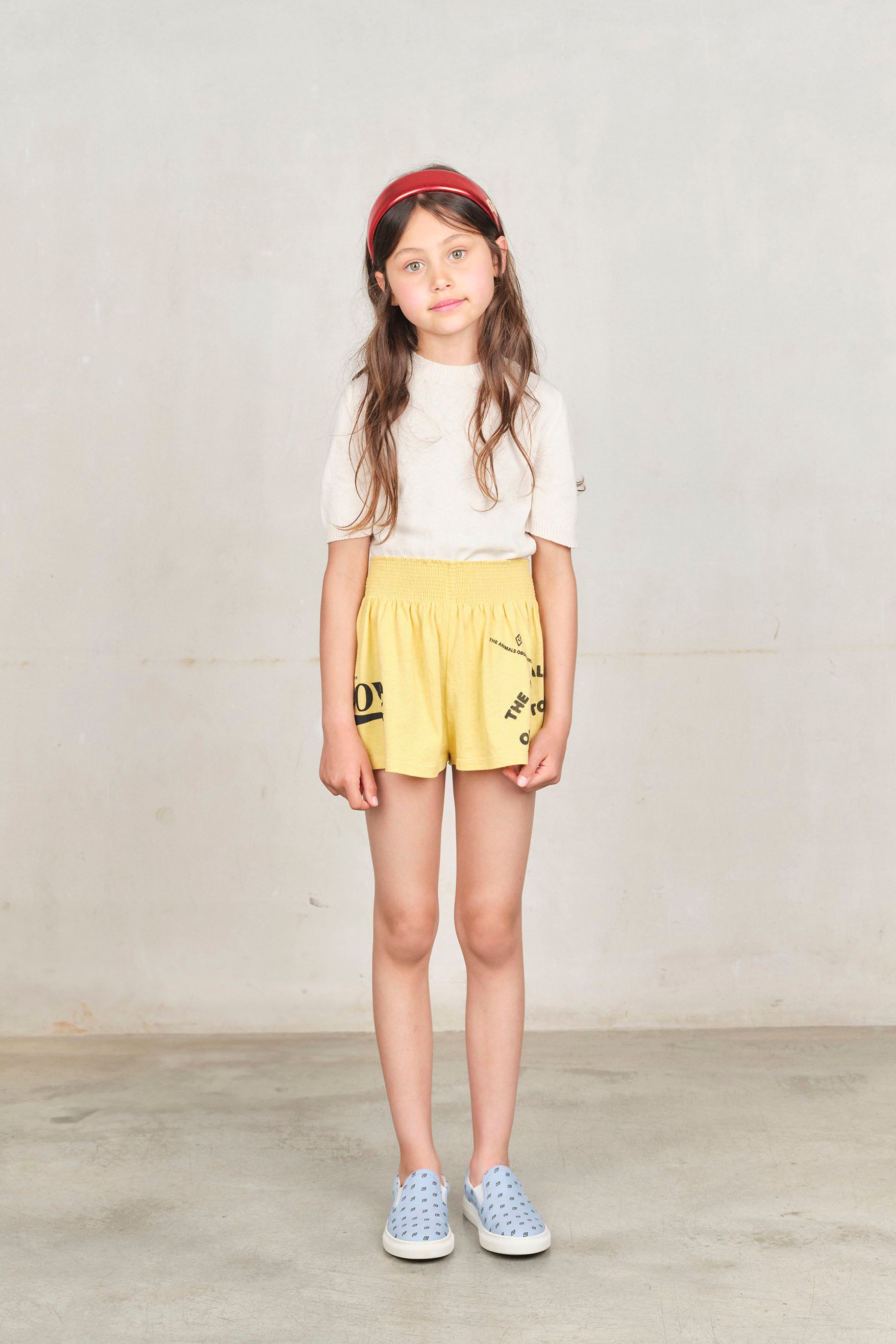 The animals observatory - puppy kids shorts - yellow