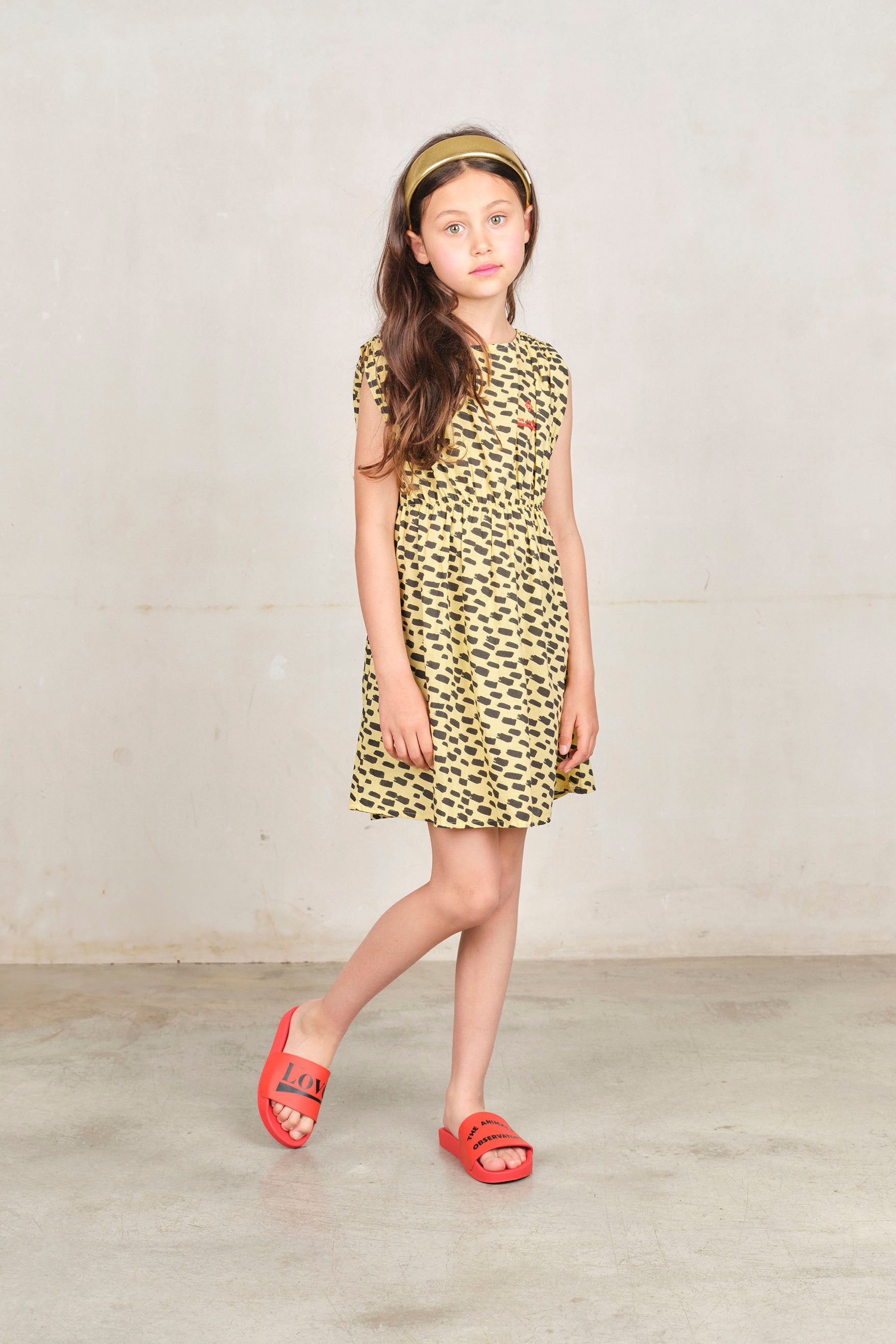 The animals observatory - marten kids dress - yellow