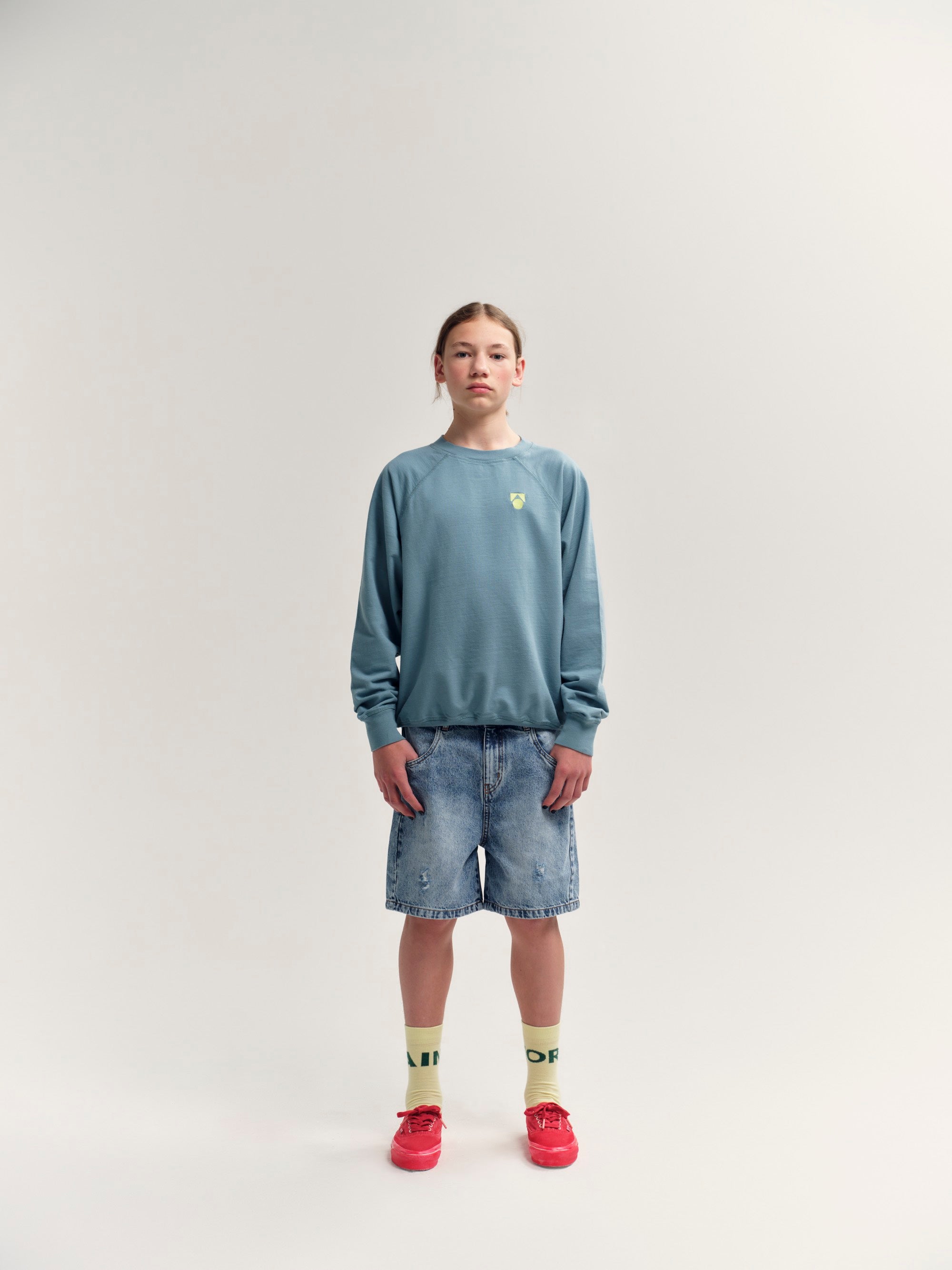 Main Story - fleece raglan sweatshirt - smoke blue