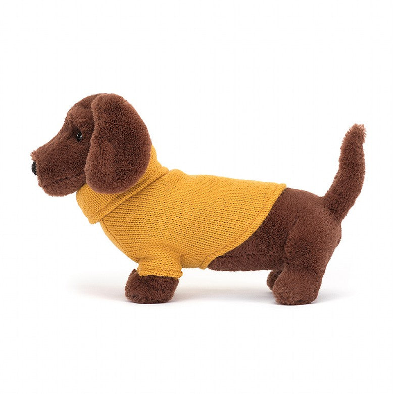 Jellycat - yellow Sweater Sausage Dog