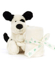 Jellycat - bashful black & cream puppy soother