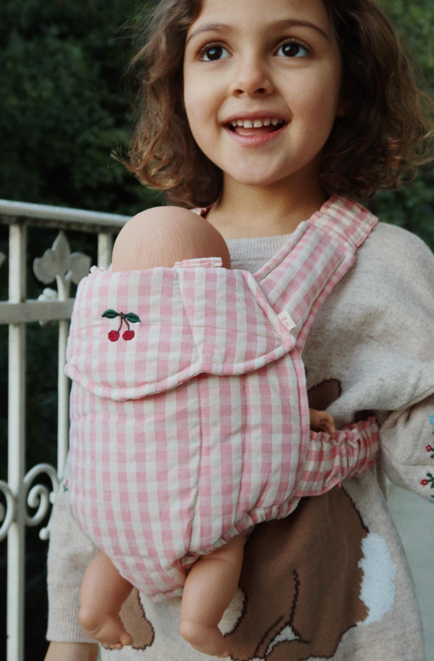 Konges Slojd - doll carrier - powder pink check