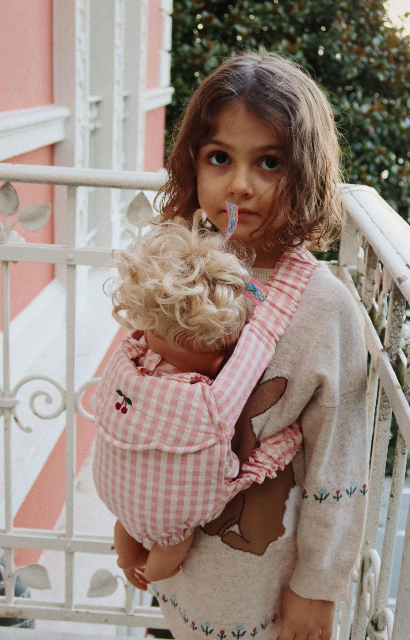 Konges Slojd - doll carrier - powder pink check