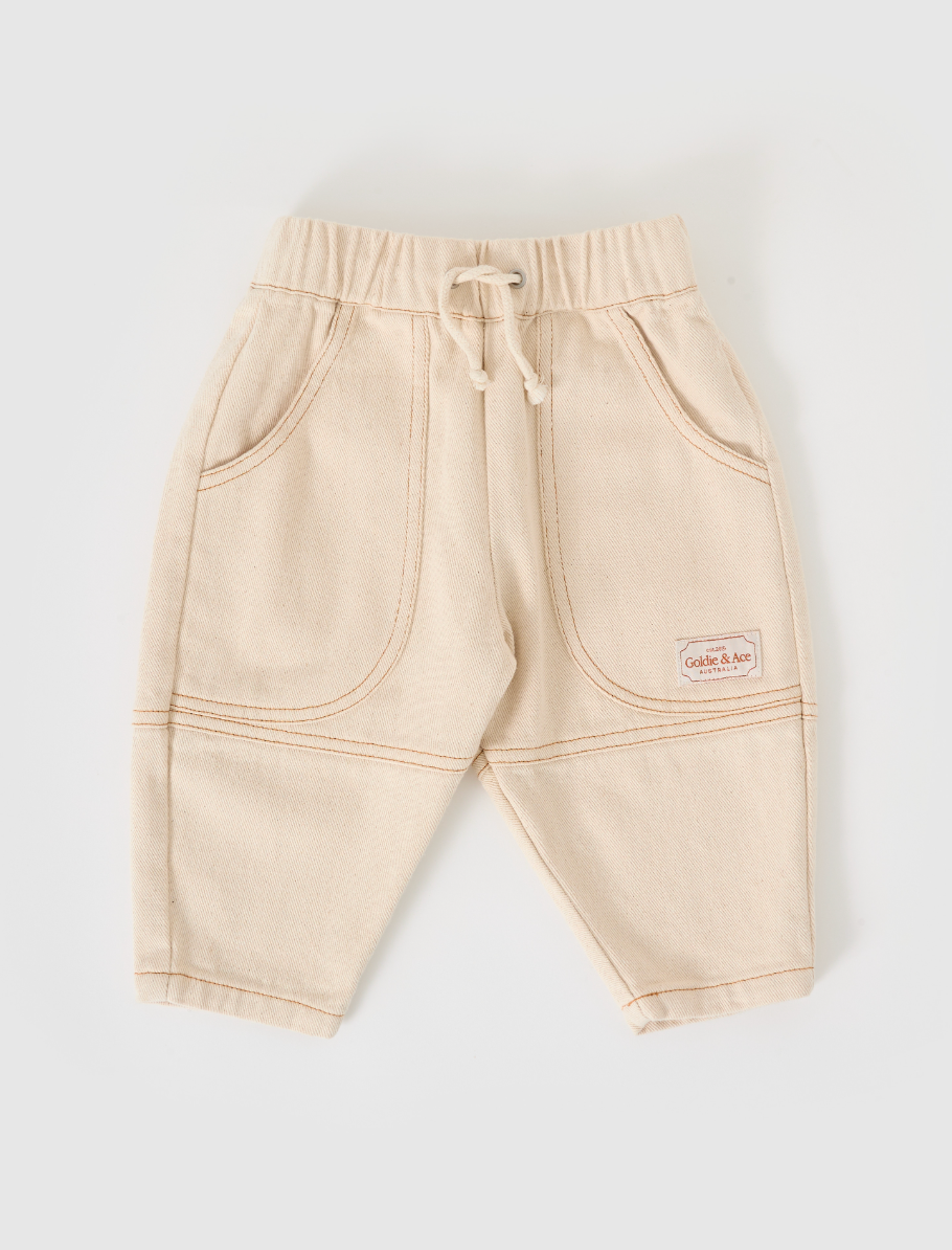 Goldie + Ace - drew denim pocket pants - oat