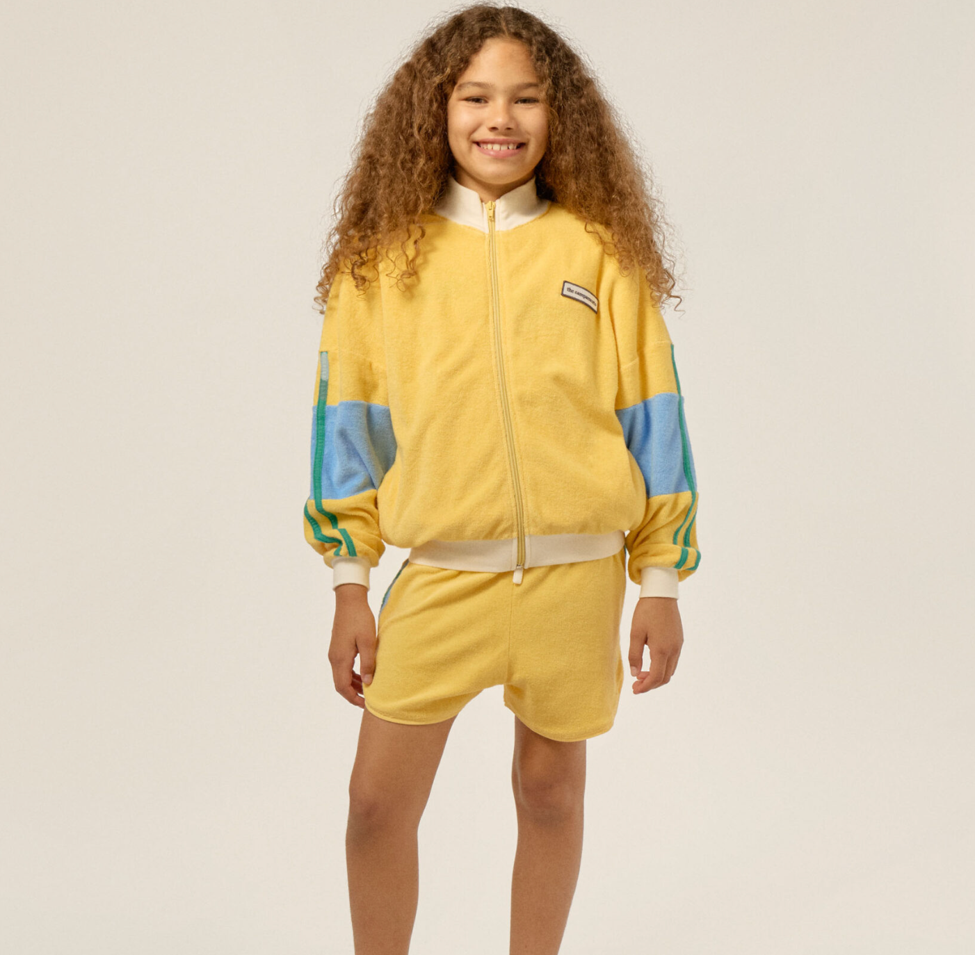 The campamento - kids - yellow colorblock shorts