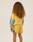 The campamento - kids - yellow colorblock shorts