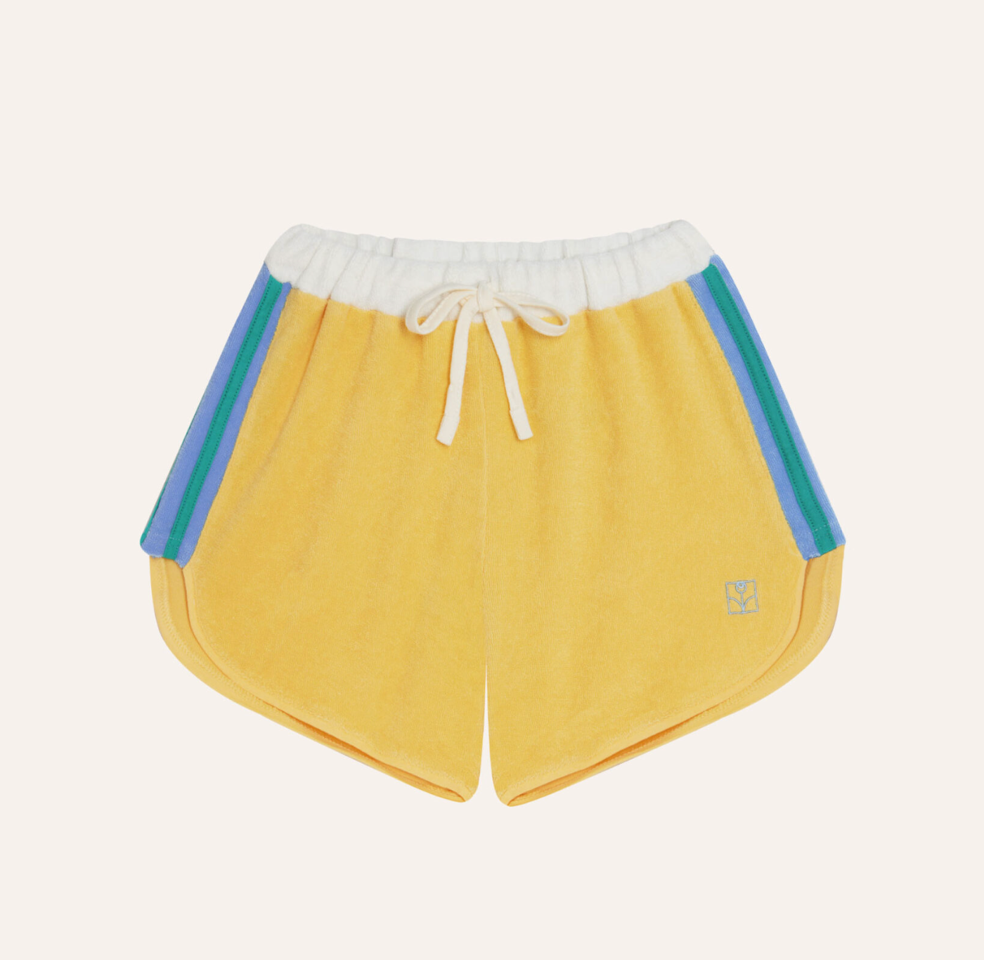 The campamento - kids - yellow colorblock shorts