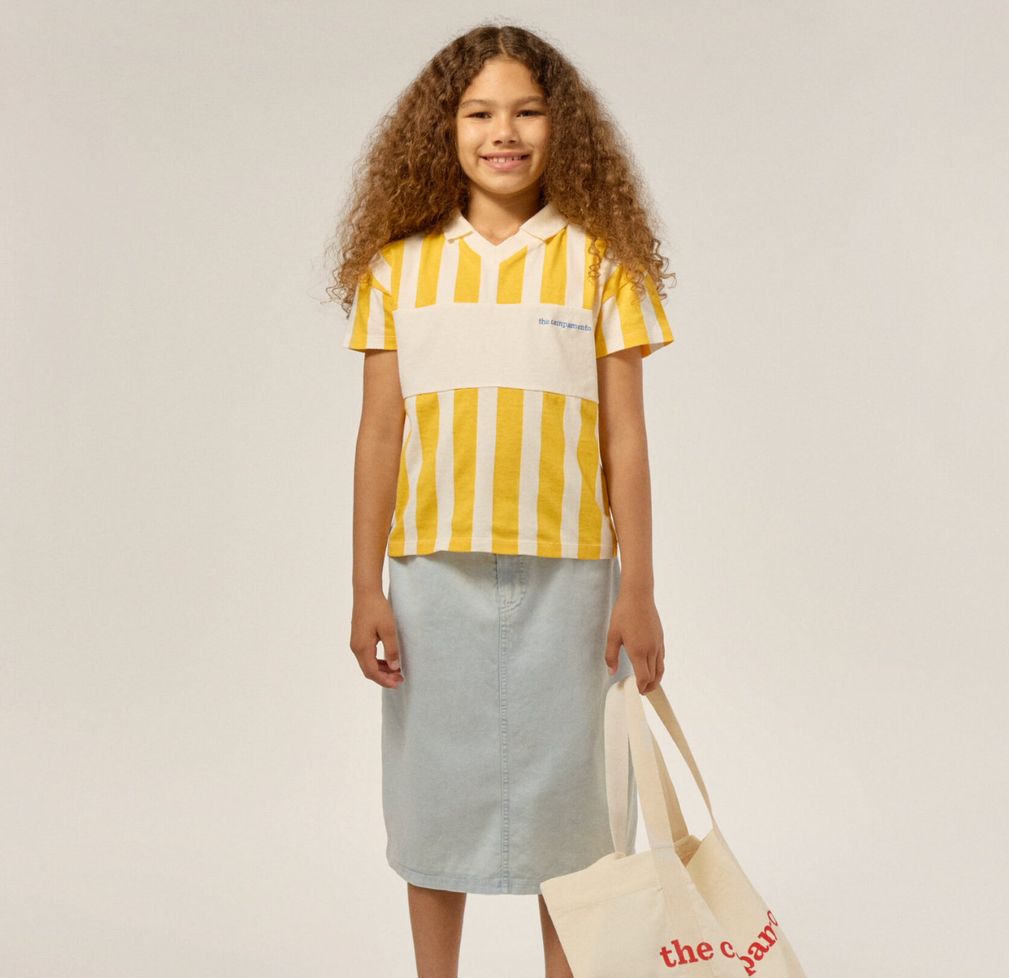 The campamento - kids - yellow stripes polo