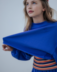 Repose Ams - crop heart sweater - royal bloom