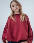 Repose Ams -  iris crop sweater - royal burgundy