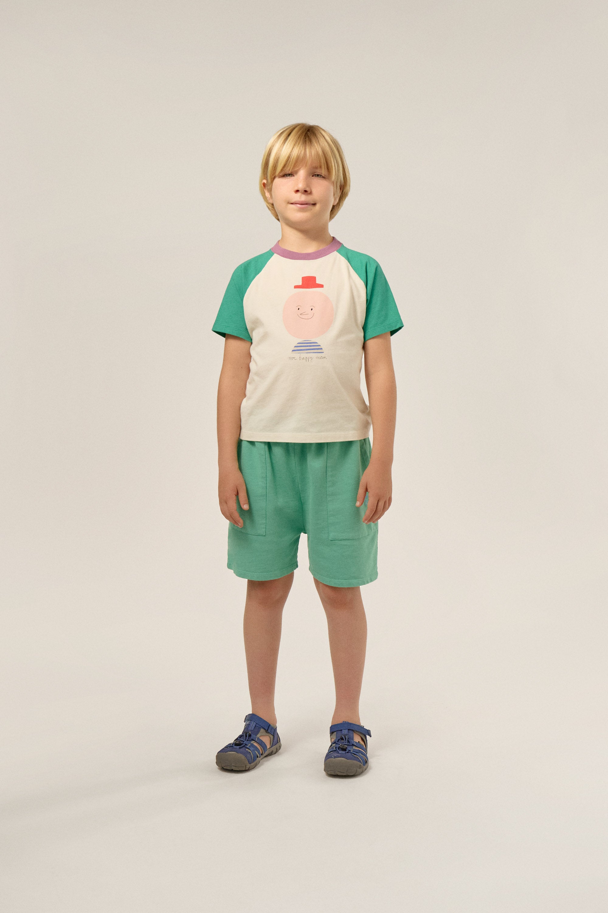 The campamento - kids - green washed shorts