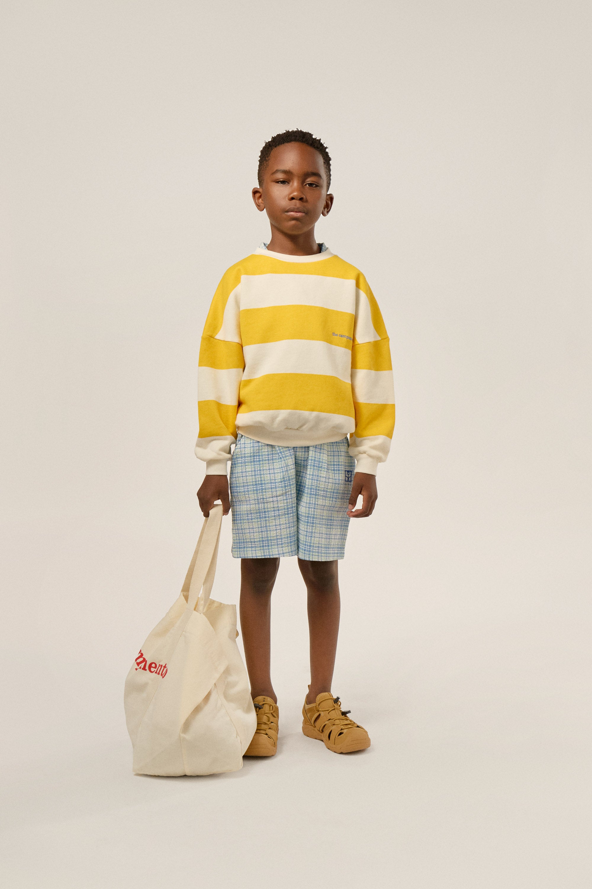 The campamento - kids - yellow stripes oversized sweatshirt