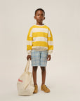 The campamento - kids - yellow stripes oversized sweatshirt