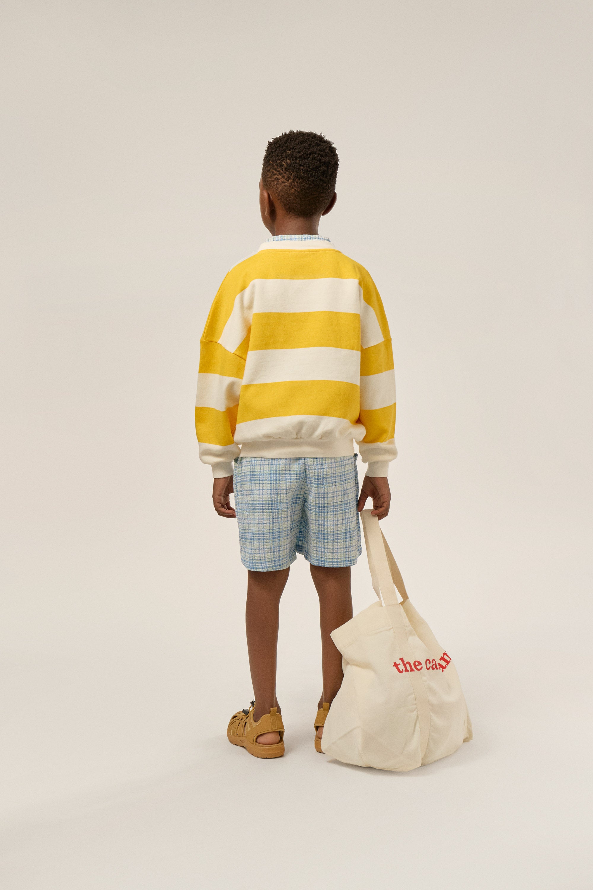 The campamento - kids - yellow stripes oversized sweatshirt