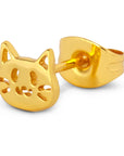 lulu copenhagen - gold plated cat earring - 1pc
