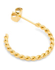 lulu copenhagen - gold plated twisted hoops earrings - 2pcs